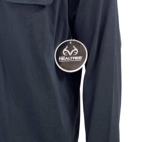 REALTREE® by STAGHORN 1/4 Zip Pullover Black Pocket Mens L - Picture 14 of 16